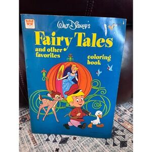 Vintage Walt Disney's Fairy Tales And Other Favorites Coloring Book Whitman 1976